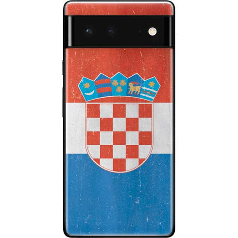 Croatia Flag Distressed Google Pixel 6 Skin